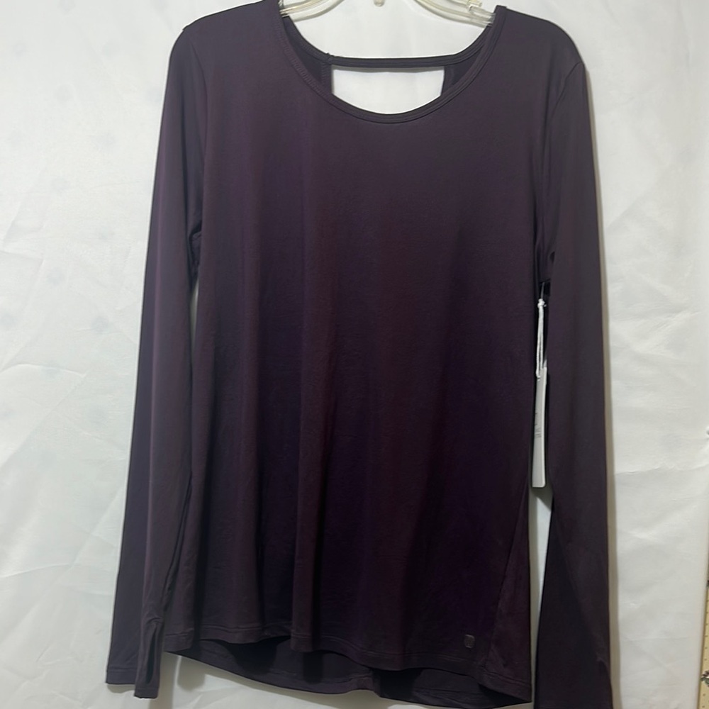Balance Collection Purple Long Sleeve Cut Out Blouse